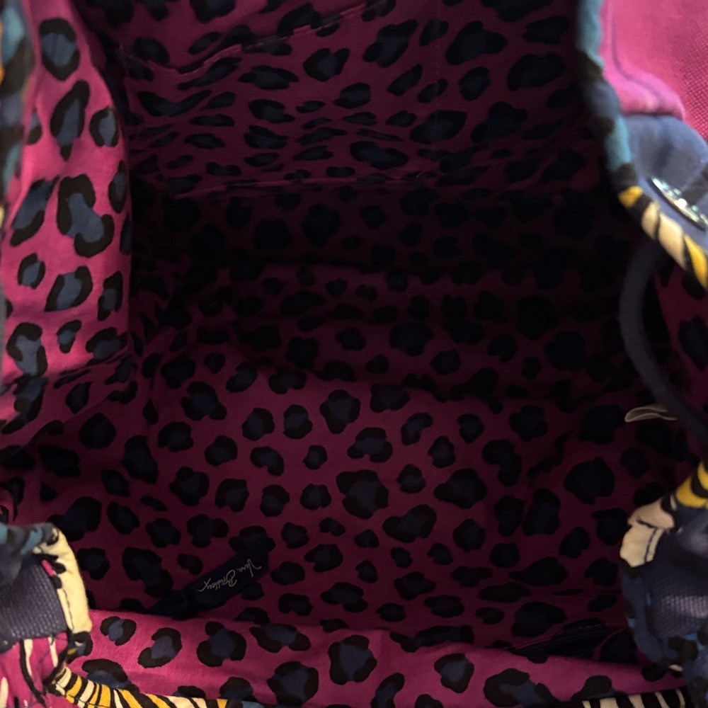 Vibrant Vera Bradley Pink and Navy Blue Backpack - Picture 8 of 10